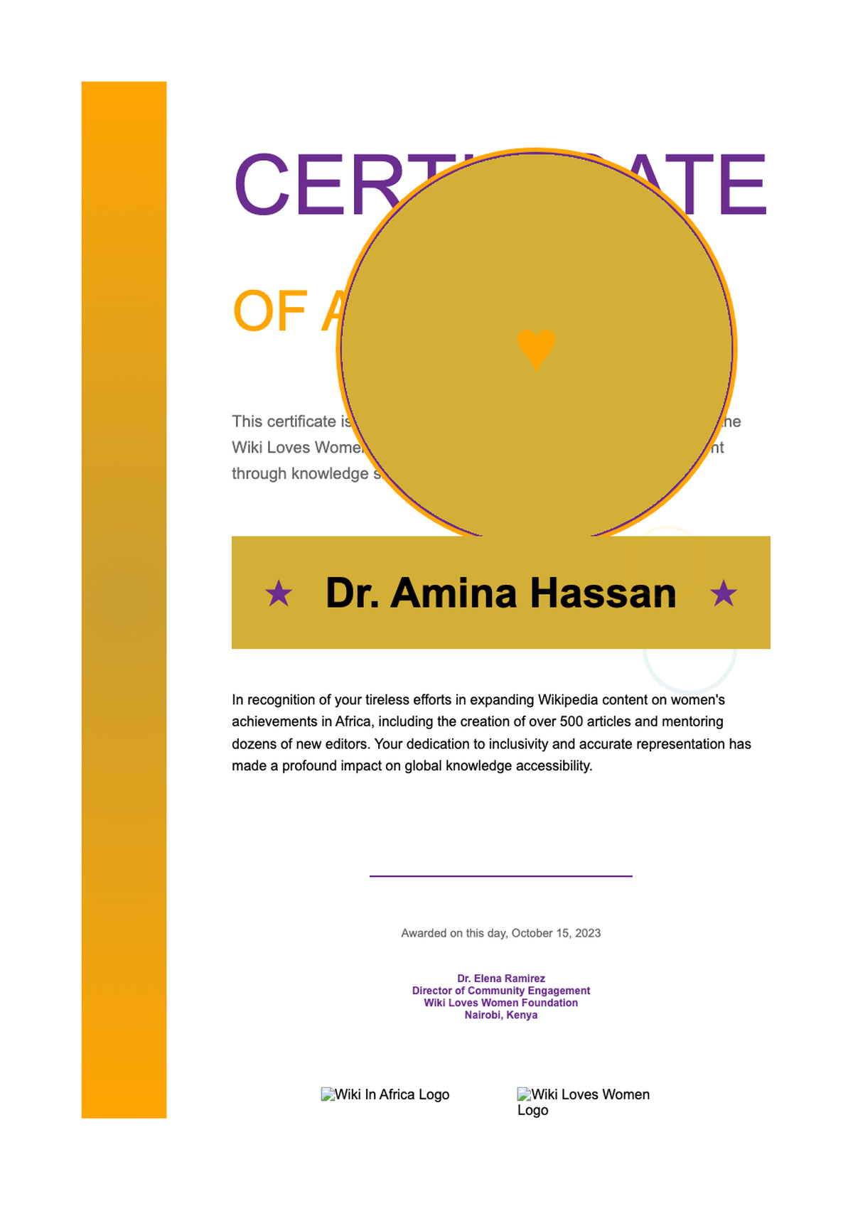 Certificate of Appreciation for Hope Andisiwe Ncube SheSaid 2021 Wiki Loves Women Campaign with_variant_3